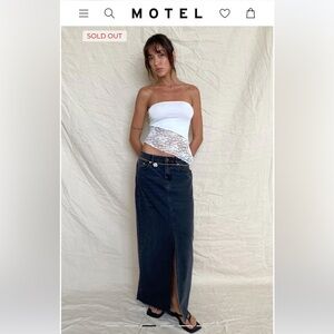 NWT Motel Rocks shanda lace tube top white. Medium